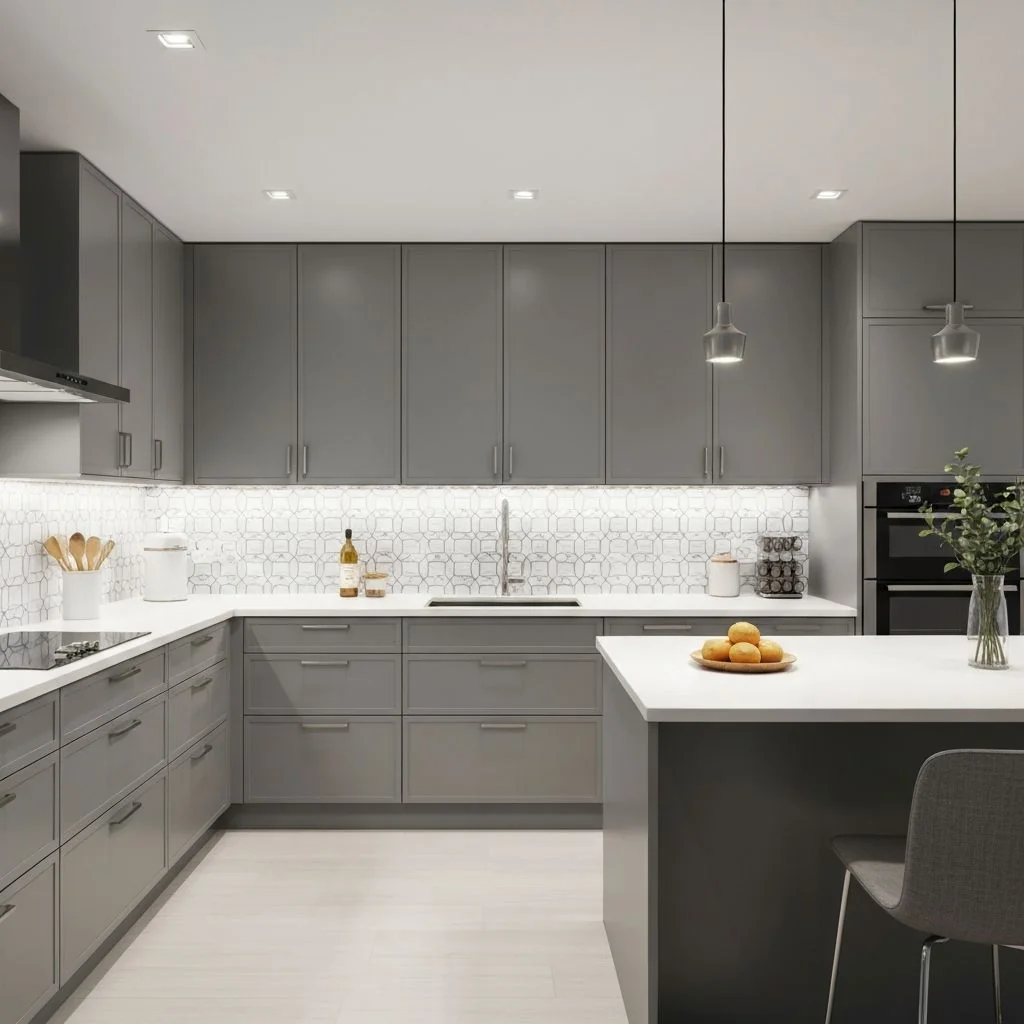 Colour consultation service Cabinet colour consultation Windsor - modern grey kitchen